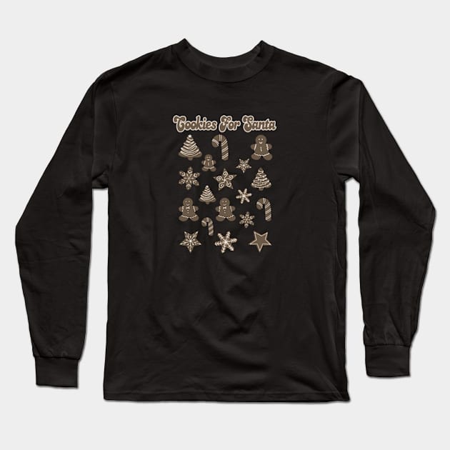 Cookies For Santa Long Sleeve T-Shirt by Oiyo